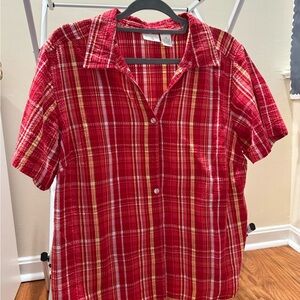 Erika Red and Yellow Plaid Blouse